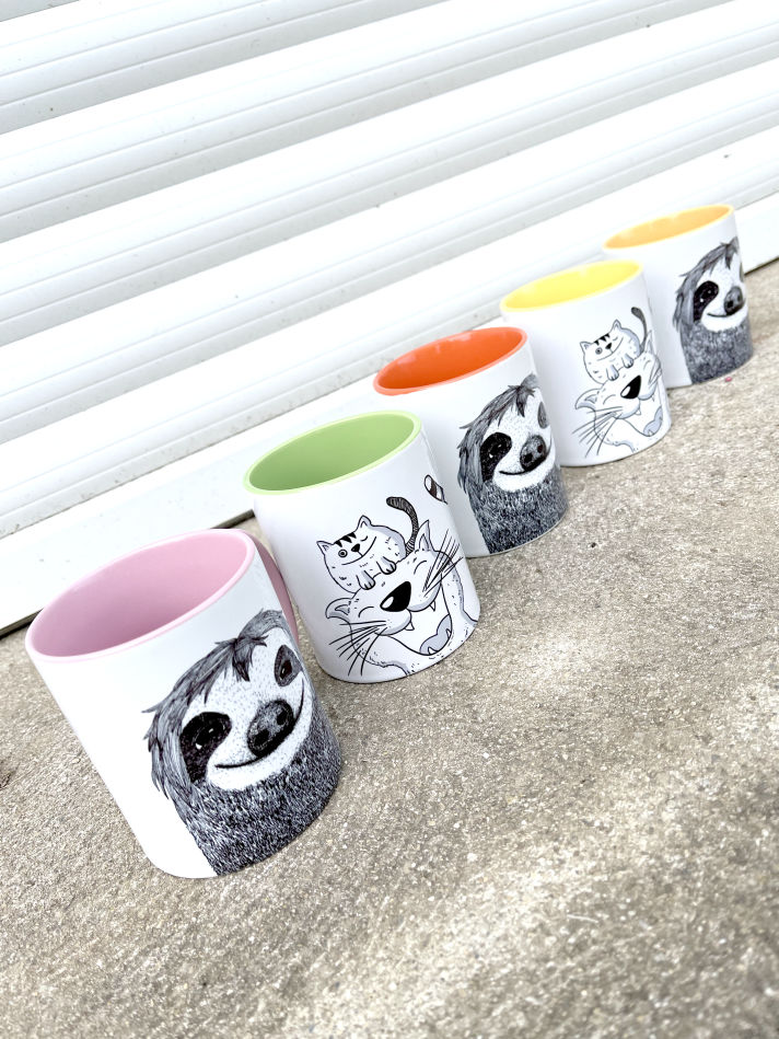 Ketten mit intuitiv bemalten Steinanhängern